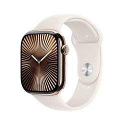 Apple Watch Series 10 GPS + Cellular 42mm Gold Titanium Case with Starlight Sport Band - M/L (MX073QC/A)