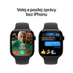 Apple Watch Series 10 GPS + Cellular 42mm Jet Black Aluminium Case with Black Sport Band - M/L (MWX73QC/A)