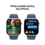 Apple Watch Series 10 GPS + Cellular 42mm Silver Aluminium Case with Denim Sport Band - M/L (MWX43QC/A)