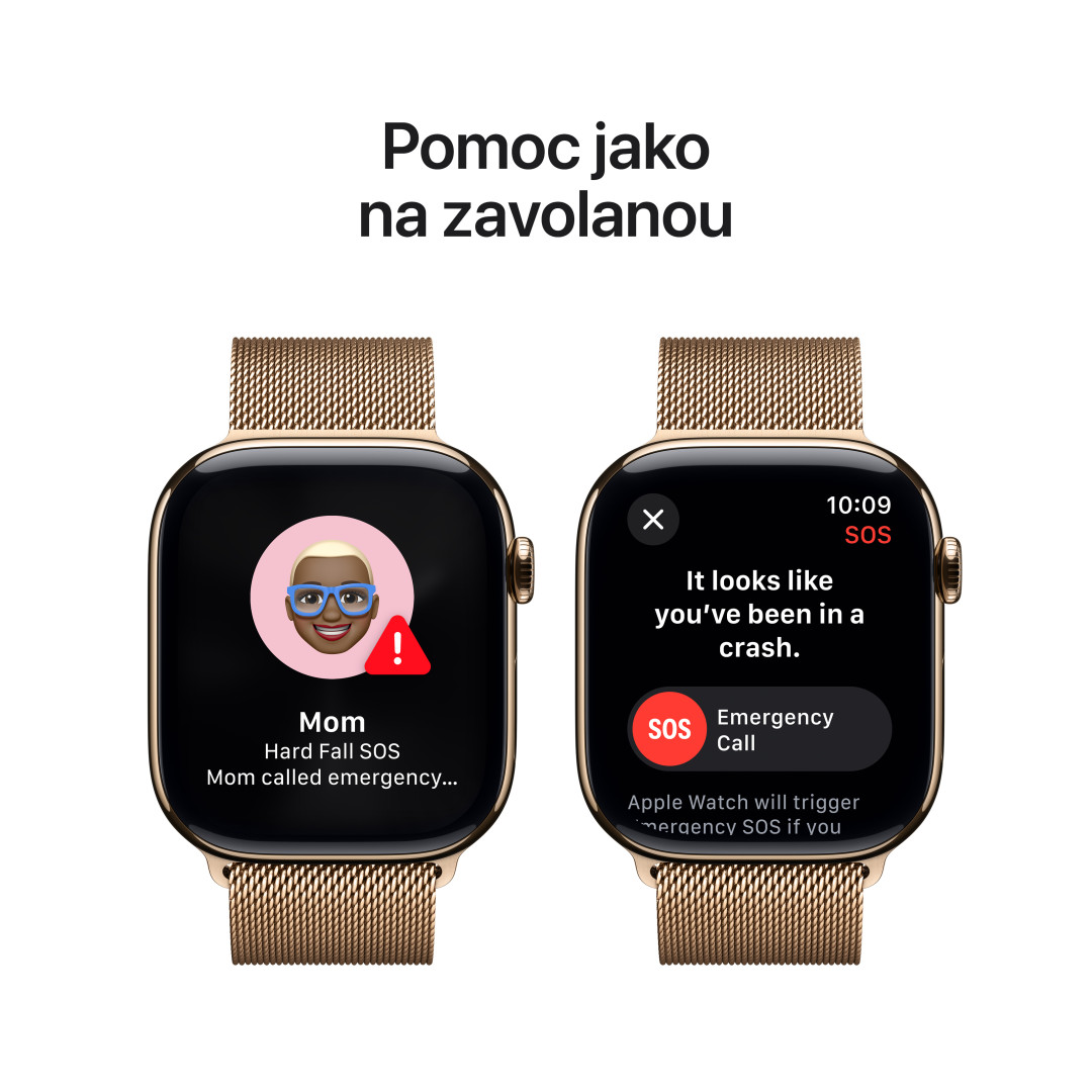 Apple Watch Series 10 GPS + Cellular 46mm Gold Titanium Case with Gold Milanese Loop - M/L (MX003QC/A)