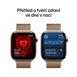 Apple Watch Series 10 GPS + Cellular 46mm Gold Titanium Case with Gold Milanese Loop - S/M (MC7T4QC/A)