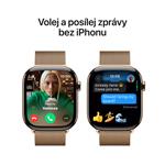 Apple Watch Series 10 GPS + Cellular 46mm Gold Titanium Case with Gold Milanese Loop - S/M (MC7T4QC/A)