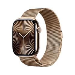 Apple Watch Series 10 GPS + Cellular 46mm Gold Titanium Case with Gold Milanese Loop - S/M (MC7T4QC/A)