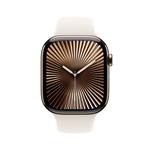 Apple Watch Series 10 GPS + Cellular 46mm Gold Titanium Case with Starlight Sport Band - S/M (MWYX3QC/A)