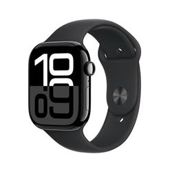 Apple Watch Series 10 GPS + Cellular 46mm Jet Black Aluminium Case with Black Sport Band - S/M (MWY33QC/A)