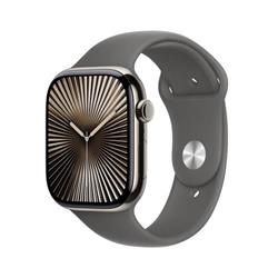Apple Watch Series 10 GPS + Cellular 46mm puzdro z prírodného titánu s kamenným športovým remienkom - S/M (MWY93QC/A)