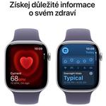 Apple Watch Series 11 GPS 42 mm Strieborné hliníkové puzdro s fialovým športovým remienkom - M/L