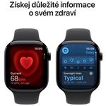 Apple Watch Series 11 GPS 46 mm, čierny hliník, čierny športový remienok – M/L