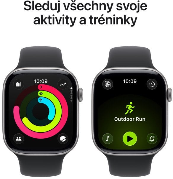 Apple Watch Series 11 GPS 46 mm vesmírne sivé, čierny športový remienok - M/L