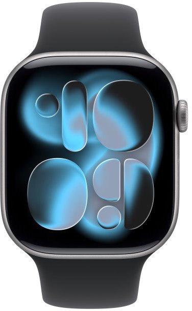 Apple Watch Series 11 GPS 46mm Aluminium Case Black Sport Band - S/M