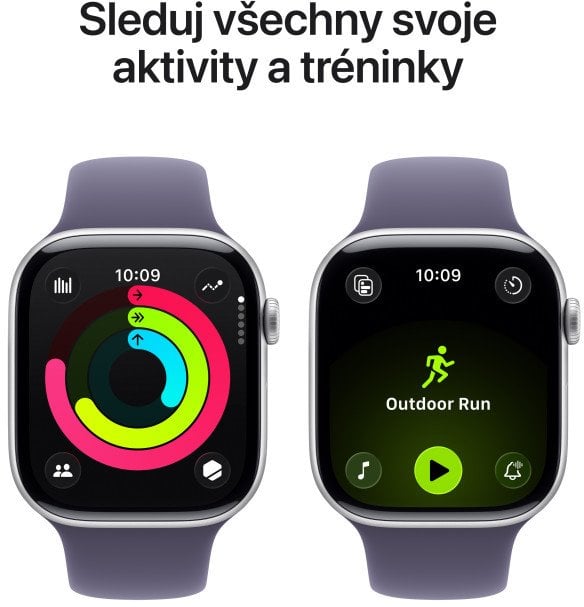 Apple Watch Series 11 GPS 46mm hliníkové puzdro Fialový športový remienok - S/M