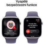 Apple Watch Series 11 GPS + Cellular 42 mm Strieborné hliníkové puzdro s fialovým športovým remienkom - S/M