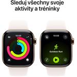 Apple Watch Series 11 GPS + Cellular 42mm Gold Titanium Blush Band - S/M