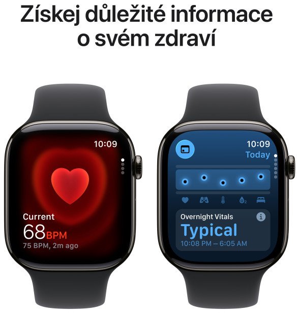 Apple Watch Series 11 GPS + Cellular 42mm Slate Titanium Case with Black Sport Band - S/M