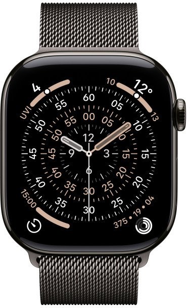 Apple Watch Series 11 GPS + Cellular 42mm Slate Titanium Case with Slate Milanese Loop
