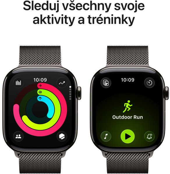 Apple Watch Series 11 GPS + Cellular 42mm Slate Titanium Case with Slate Milanese Loop