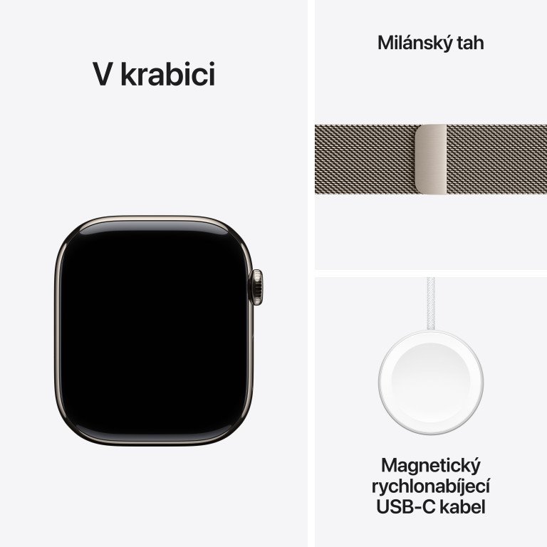 Apple Watch Series 11 GPS + Cellular 42mm Titánové puzdro Milanese Loop