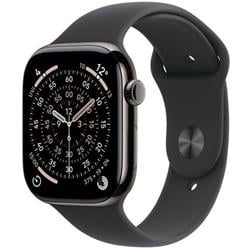 Apple Watch Series 11 GPS + Cellular 46 mm Titanium + čierny športový remienok - M/L