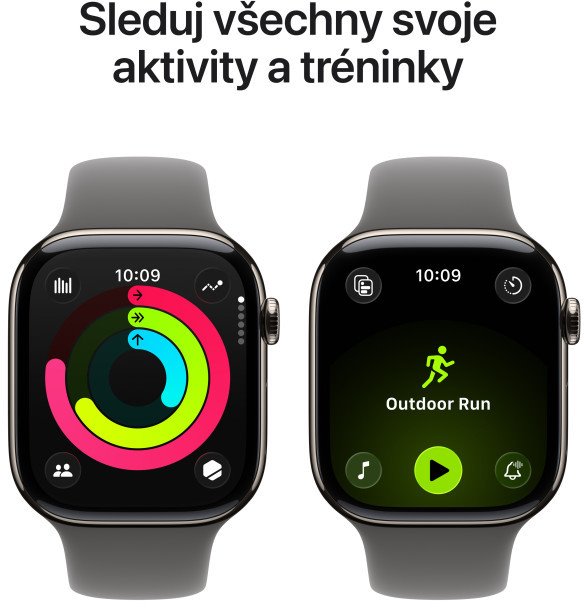 Apple Watch Series 11 GPS + Cellular 46 mm Titanium + Športový remienok v sivej farbe - M/L