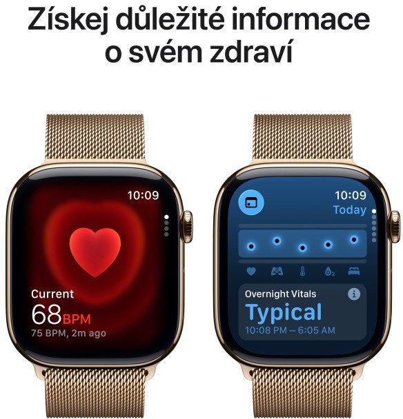 Apple Watch Series 11 GPS + Cellular 46mm Gold Titanium + Milanese Loop - S/M