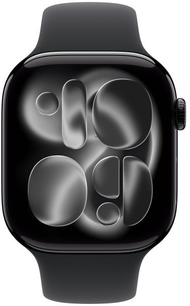 Apple Watch Series 11 GPS + Cellular 46mm Jet Black Aluminium Case with Black Sport Band - S/M