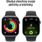Apple Watch Series 11 GPS + Cellular 46mm vesmírne sivé hliníkové puzdro s čiernym športovým remienkom - S/M