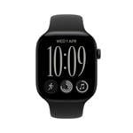 Apple Watch Series 12 GPS 42 mm, čierne hliníkové puzdro s čiernym športovým remienkom – S/M
