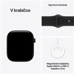 Apple Watch Series 12 GPS 42 mm, čierne hliníkové puzdro s čiernym športovým remienkom – S/M