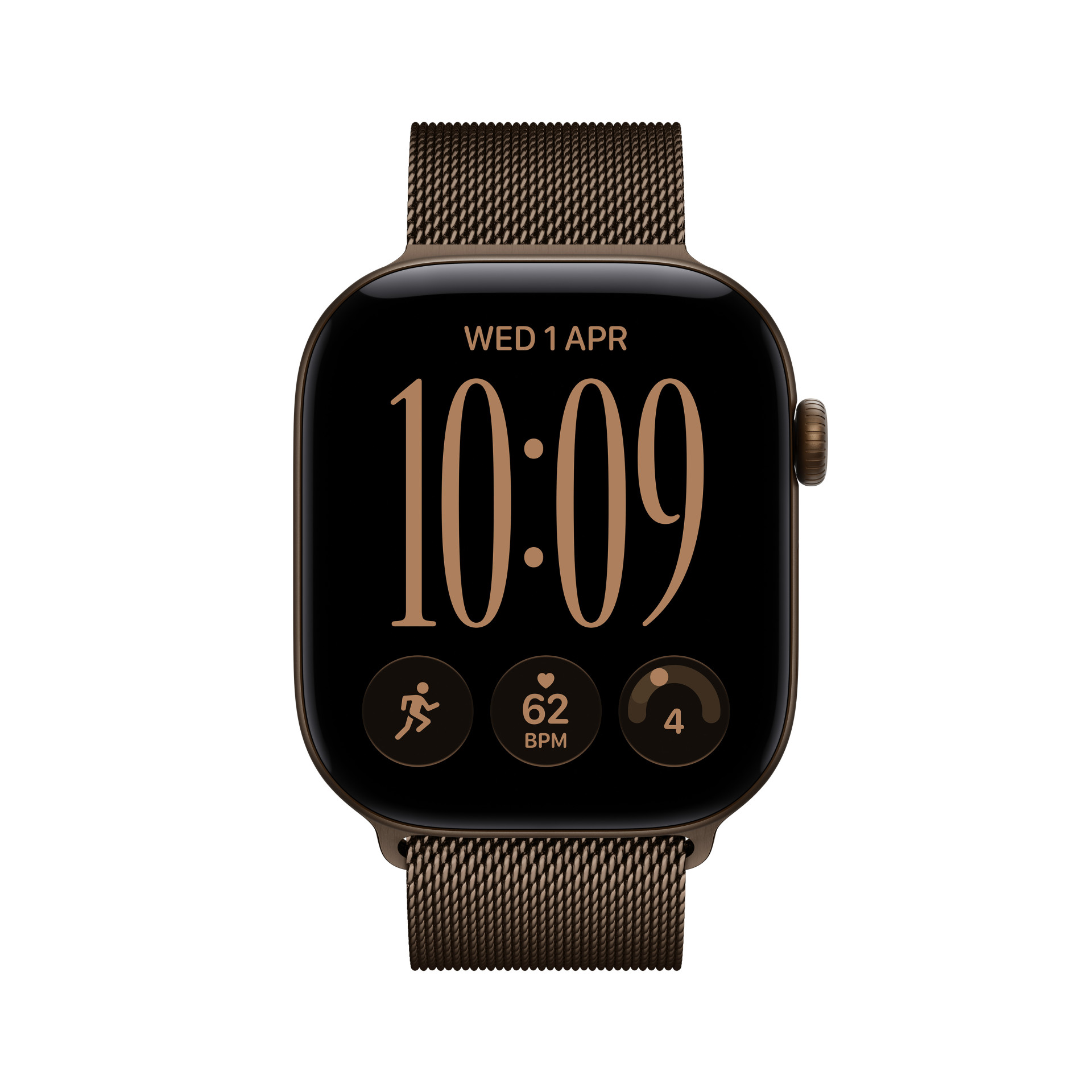 Apple Watch Series 12 GPS 46mm Dark Bronze Aluminium Case with Dark Bronze Milanese Loop - S/M