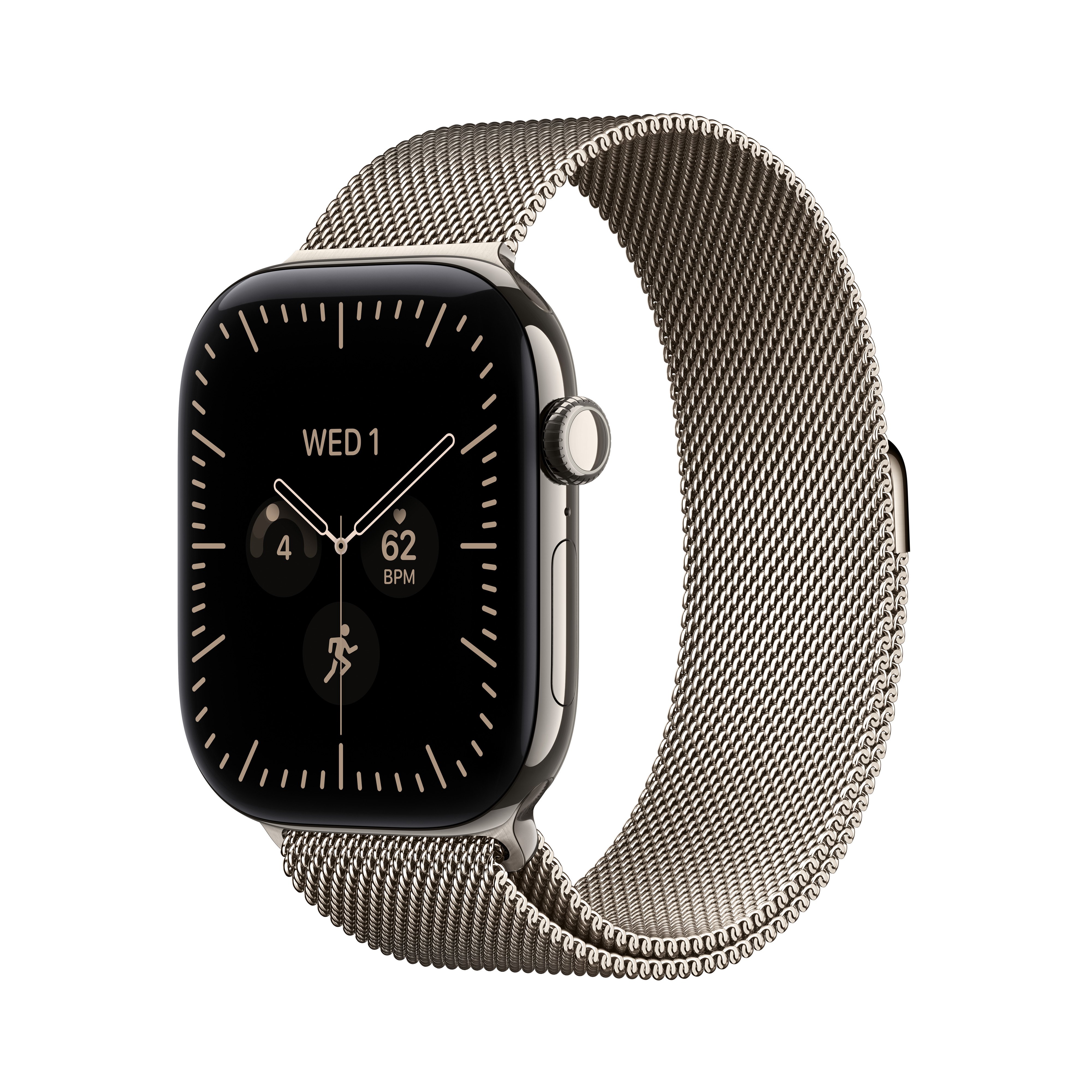 Apple Watch Series 12 GPS + Cellular 42 mm s puzdrom z prírodného titánu a prírodným milánskym remienkom
