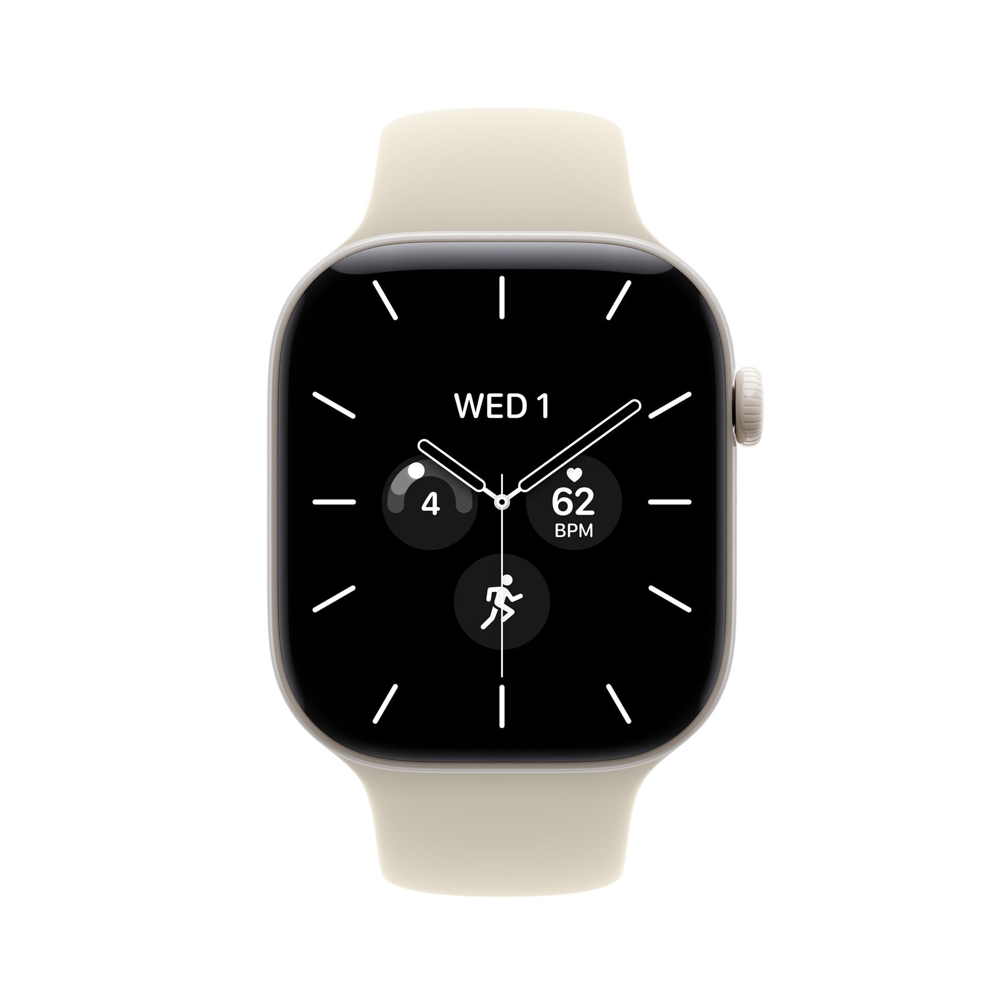 Apple Watch Series 12 GPS + Cellular 46 mm, perleťovo biele keramické puzdro s pieskovým športovým remienkom – M/L
