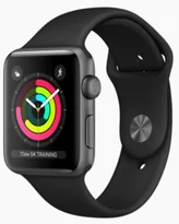 APPLE Watch Series 3 GPS, 42mm Space Grey Aluminium Case with Black Sport Band