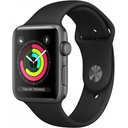 APPLE Watch Series 3 GPS, 42mm Space Grey Aluminium Case with Black Sport Band mtf32cn/a - Hodinky