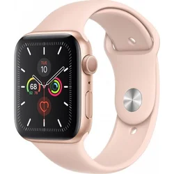 APPLE Watch Series 5 GPS, 44mm Gold Aluminium Case with Pink Sand Sport Band