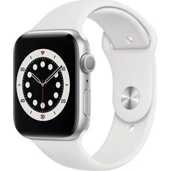 APPLE Watch Series 6 44mm Silver Aluminium Case with White Sport Band - Regular M00D3HC/A - Hodinky