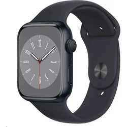 Apple Watch Series 8 GPS 45mm Midnight Aluminium Case with Midnight Sport Band - Regular (mnp13cs/a)