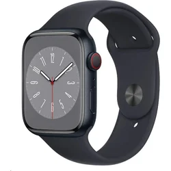 Apple Watch Series 8 GPS Cellular 45mm puzdro z hliníka Midnight so športovým remienkom Midnight - obyčajné (mnk43cs/a)