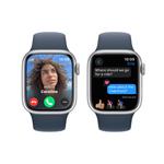 Apple Watch Series 9 41 mm Cellular Silver Aluminium s ľadovo modrým športovým remienkom - S/M