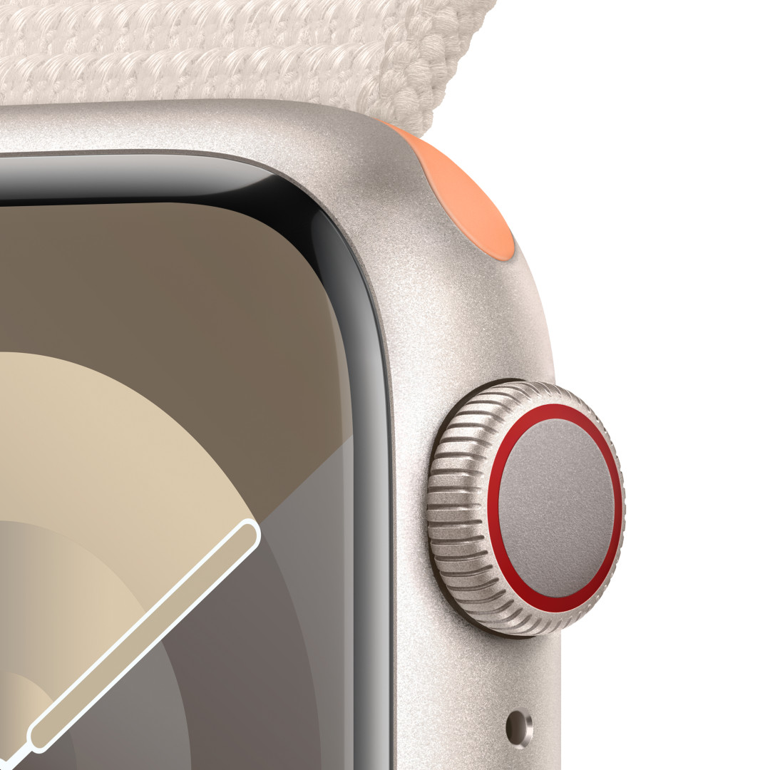 Apple Watch Series 9 41 mm Cellular Star White Aluminium s bielym športovým remienkom Star