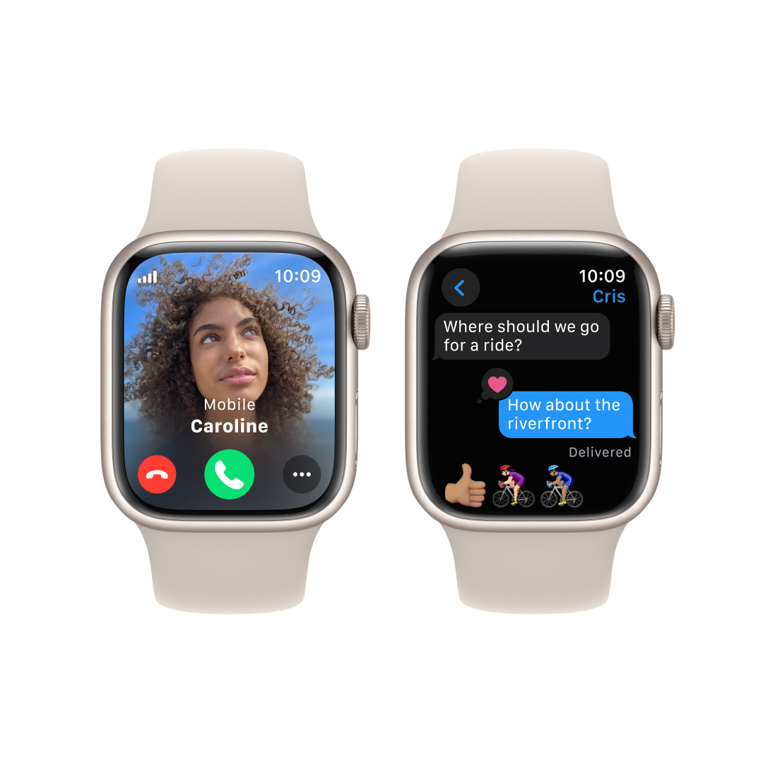 Apple Watch Series 9 41 mm Cellular Star White Aluminium s bielym športovým remienkom Star - S/M