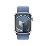 Apple Watch Series 9 41 mm Cellular Strieborný hliník s ľadovo modrým športovým remienkom