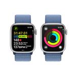Apple Watch Series 9 41 mm Cellular Strieborný hliník s ľadovo modrým športovým remienkom