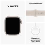 Apple Watch Series 9 41 mm Star White Aluminium s bielym športovým remienkom - M/L