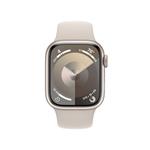 Apple Watch Series 9 41 mm Star White Aluminium s bielym športovým remienkom - S/M