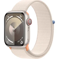 Apple Watch Series 9 41mm Cellular Hvězdně bílý hliník s hvězdně bílým provlékacím sportovním řemínkem