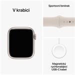 Apple Watch Series 9 41mm Hvězdně bílý hliník s hvězdně bílým sportovním řemínkem - M/L