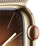 Apple Watch Series 9 45 mm Cellular Gold z nehrdzavejúcej ocele so zlatým milánskym napínačom