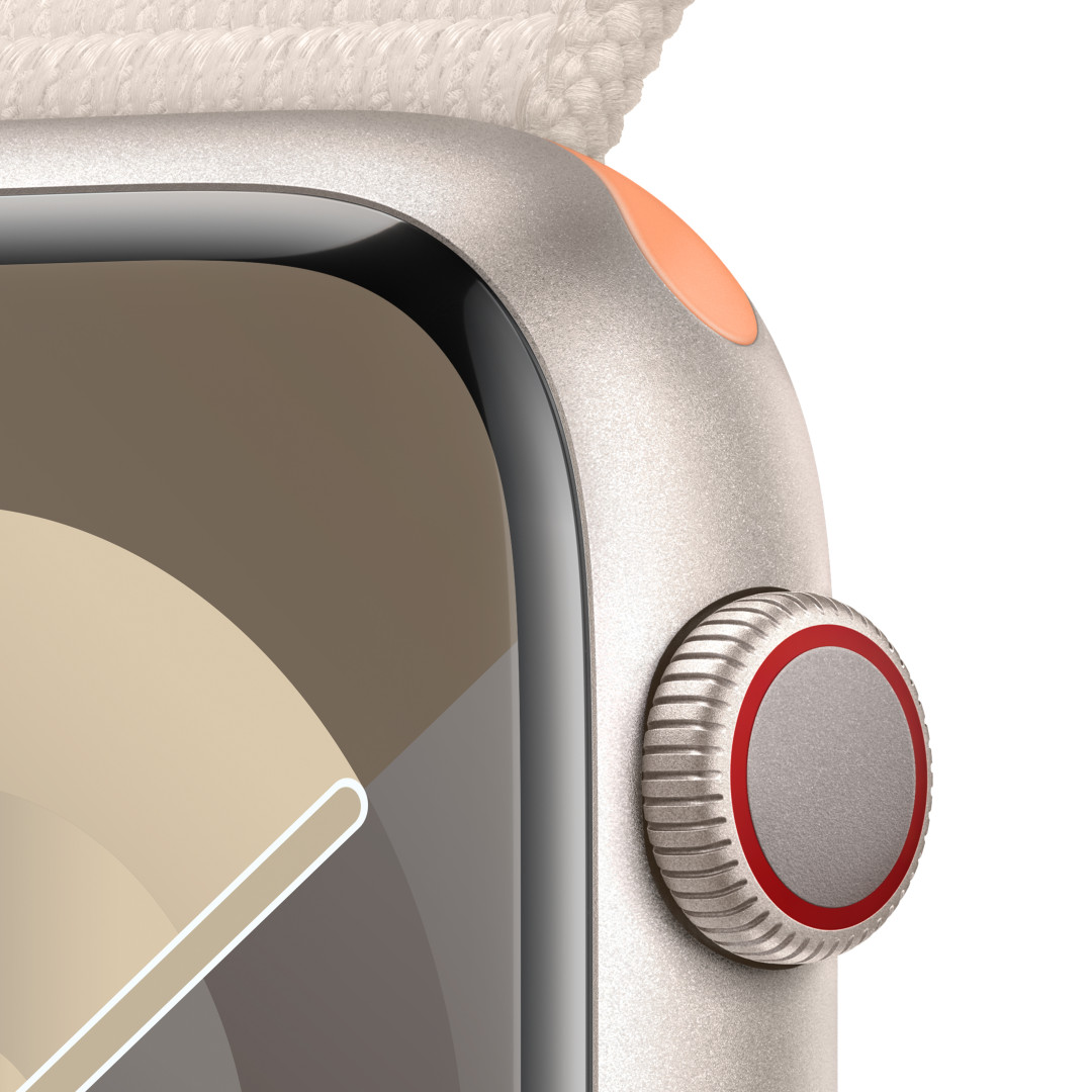 Apple Watch Series 9 45 mm Cellular Hviezdne biely hliník s hviezdne bielym športovým remienkom