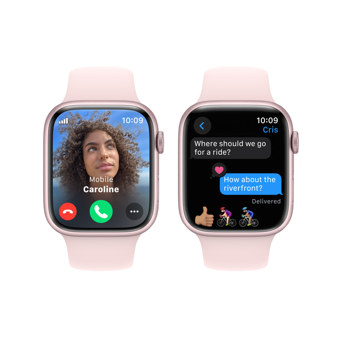 Apple Watch Series 9 45 mm Cellular Pink Aluminium so svetloružovým športovým remienkom - M/L