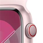 Apple Watch Series 9 45 mm Cellular Pink Aluminium so svetloružovým športovým remienkom - S/M